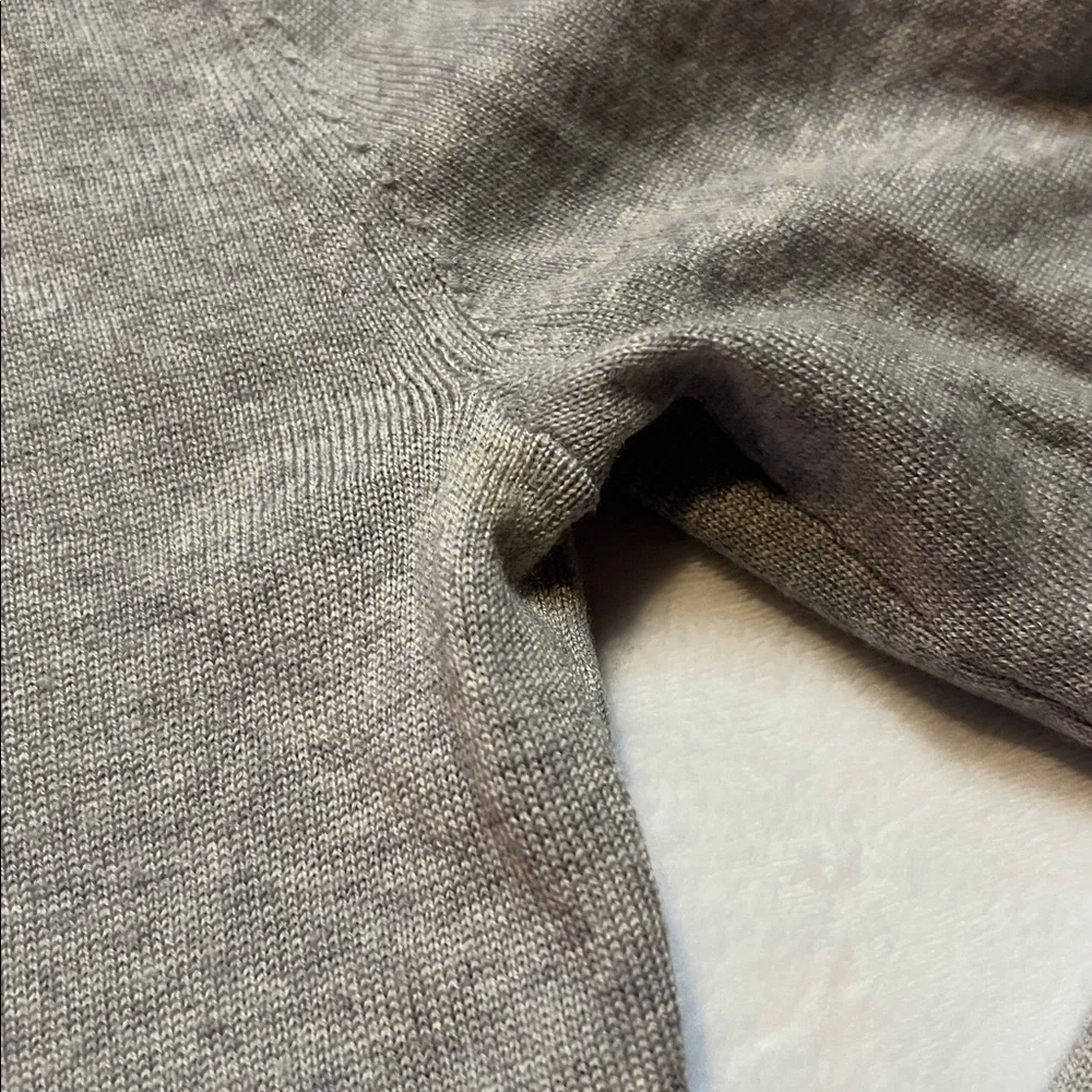 Tory Burch grey merino wool boyfriend full cardigan